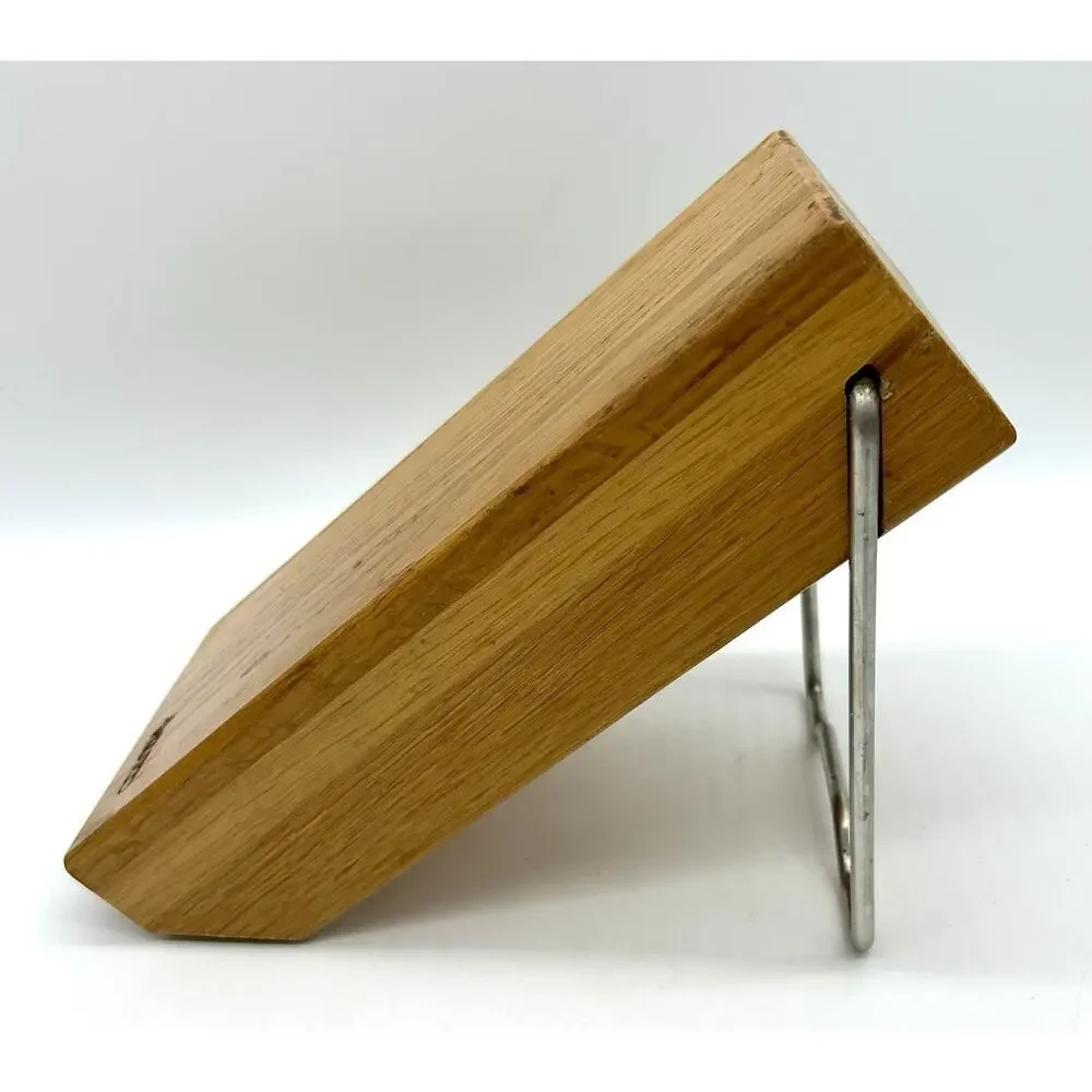Cutco 5 Slot Oak Wood Knife Block Storage Space Saver Stand Or Hanging GUC - Picture 3 of 9